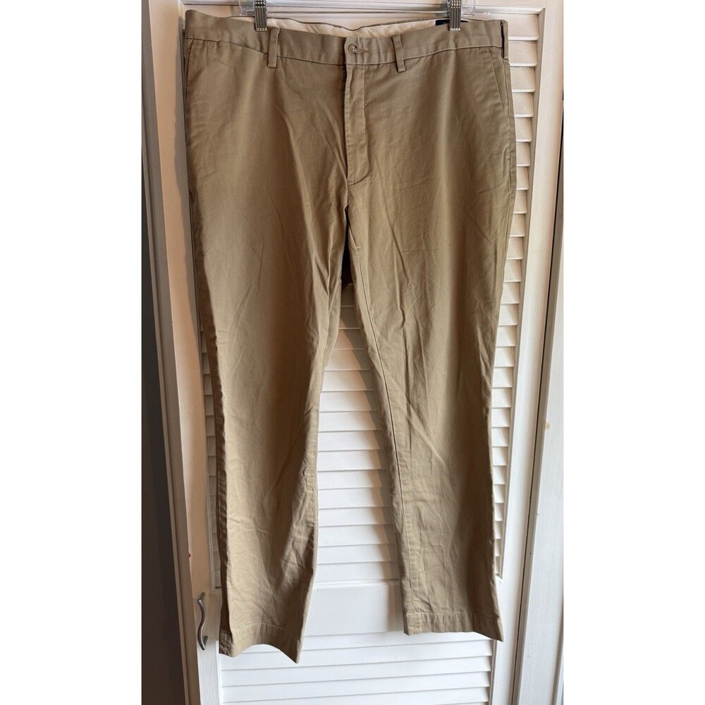 Polo Ralph Lauren Stretch Slim Fit Chino Pants Khaki Mens Size 38x32 Preppy Tan